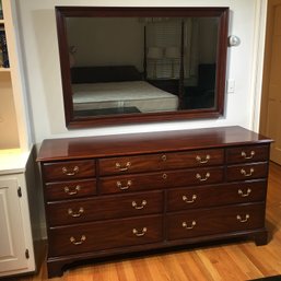 Fantastic Triple Dresser Solid Mahogany HENKEL HARRIS 8/87 - Virginia Galleries Comes With Matching Mirror