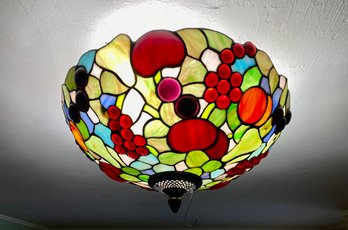 Tiffany Style Stained Glass Ceiling Mount Light Fixture