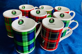 Tartan Cups  Marked Black Watch, Black Stewart,  And Royal Stewart And MacDonald