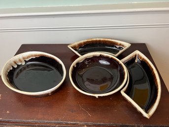 Grouping Of Glazed Stoneware Serving Pieces