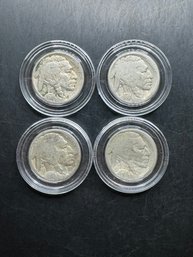 4 Buffalo Nickels 1916, 1917, 1918, 1919