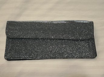 High Fashion NEW Marc Jacobs Grey Silver Sparkle Glitter Envelope Style Embellished Evening Clutch