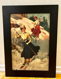 Lady Snow Skier Framed Print