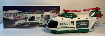 2001 Hess Helicopter With Motorcycle And Cruiser