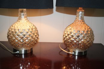 Pair Of Lovely Mid-century Table Lamps With Shades