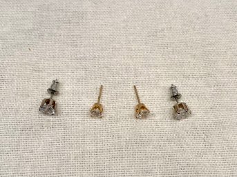 Two Pair Of Synthetic Diamond Studs