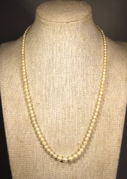 Fine Genuine Cultured Pearl Filigree Clasp Antique Pearl Necklace 18'