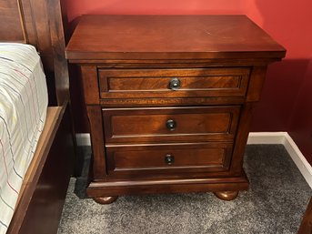 Matching Solid Wood Dark Stained Nightstand