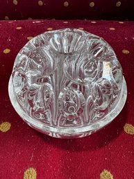 Large Glass Flower Votive Frog / Paperweight