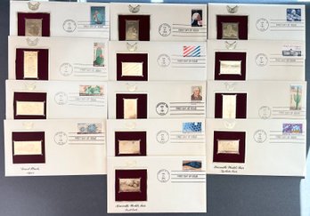 Lot Of First Day Of Issue Gold Stamp Replicas