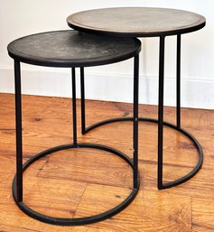 A Set Of Modern Nesting Cocktail Tables By Crate & Barrel