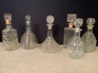Clear Glass Decanters Lot
