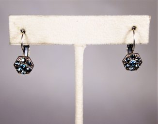 Liz Palacios San Francisco Rhinestone Silver Tone Pierced Drop Earrings