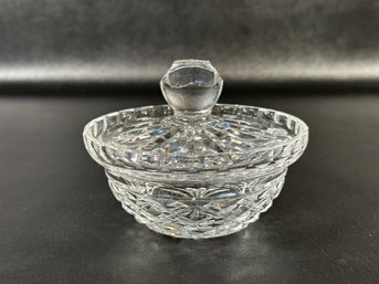 A Brilliant Little Cut Crystal Jam Bowl With Lid By Waterford