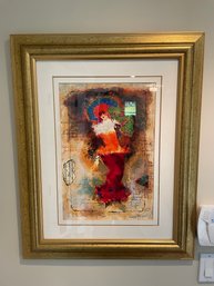 Stunning Signed Alexander Wissotzky Frances 2001 'single Lady With Fan' Serigraph 4/395