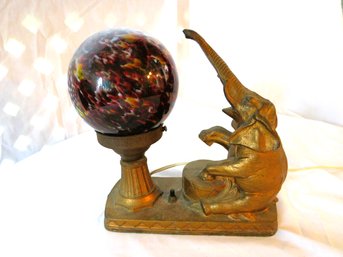 Vintage Brass  Elephant Table Lamp Number 186