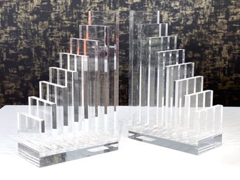 Pair Of Acrylic Bookends / Collators