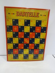 Very Rare Vintage  Metal Sign  Dartelle Game Board Warner Manufacturing