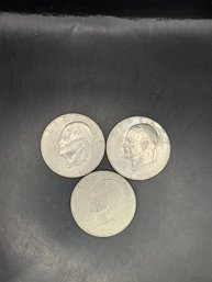 3 Eisenhower Dollars 1971, 1972, 1976