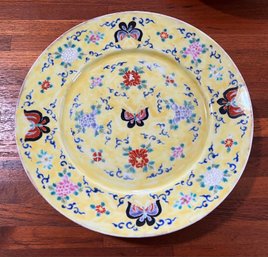 Antique / Vintage Chinese Yellow Butterfly Plate