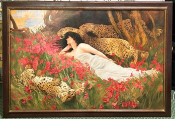 An Oil On Canvas After Arthur Wardle's 'Woman In The Woods' From The TROUBETZKOY Gallery In Paris