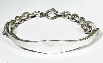 Vintage Sterling Silver Monogram Bracelet (not Monogrammed) Over 7' Long