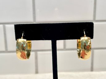 18K Yellow Gold Hoop Earrings By Milor, Milan Italy