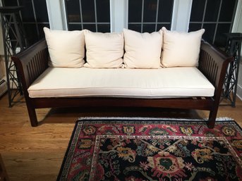 Client Paid Oo Sensational SOLID TEAK Daybed With Cushion And Pillows - Custom Mahogany Finish