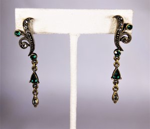 Designer (not Marked) Rhinestone Pierced Earrings