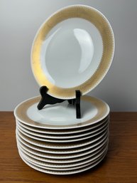 Hutschenreuther Selb 8' Plates With 24 Carat Gold Rim