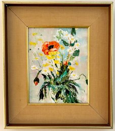 An Original Vintage Oil On Board In Impasto Style, Mid Century Scandinavian