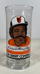 80's Baltimore Orioles Drinking Glass With Eddie Murray #33k Printed Signature