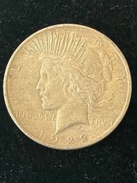 1922 Silver Peace Dollar No Mint Mark (lot 1)