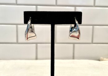 18K White Gold Earrings By Milor, Milan Italy