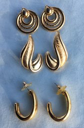 Vintage 1960s-70s Mod Avon Goldtone Gold Post Earrings