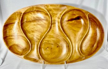 Vintage Sculpted Wood Biomorphic Plate/bowl