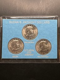 3 Susan B. Anthony Dollars 1979, 1979-D, 1979-S