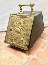 Antique Ornate Brass Coal Box