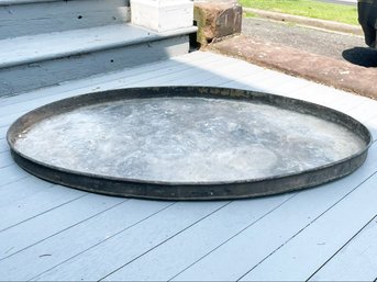 A Large Tin Plant Base Or Water Tray