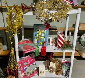 Assorted Christmas Items, Lights, Candle, Garland, Ornaments & More. Some NWT.