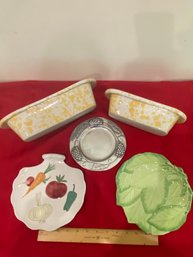 Bennington Pottery Bread Pans Decorative Italian Plates