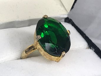 Beautiful 925 / Sterling Silver With 14K Gold Overlay With Russian Tsavorite - Brand New - Never Worn