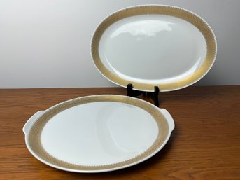 Hutschenreuther Selb Serving Platters With 24 Carat Gold Rim