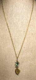 Catherine Popesco Made In France Gold Tone Necklace W Leaf