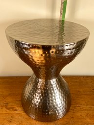 Hammered Texture Metal Accent Table 13.5x19