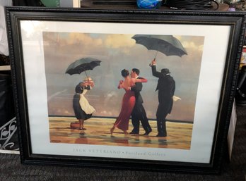 Framed Jack Vettriano 'Umbrella Dance' Portland Gallery Lithograph Artwork