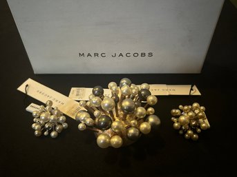 Marc Jacob's Sunburst Pearl Pin Pendants (3) New With Tags And Box!