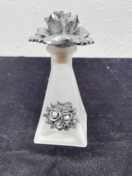 Frosted Glass Bottle With Pewter Top