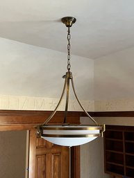 A Bronze And Frosted Glass Inverted Chandelier - RM 2E