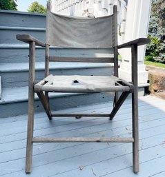 An Antique Oak Folding Chair